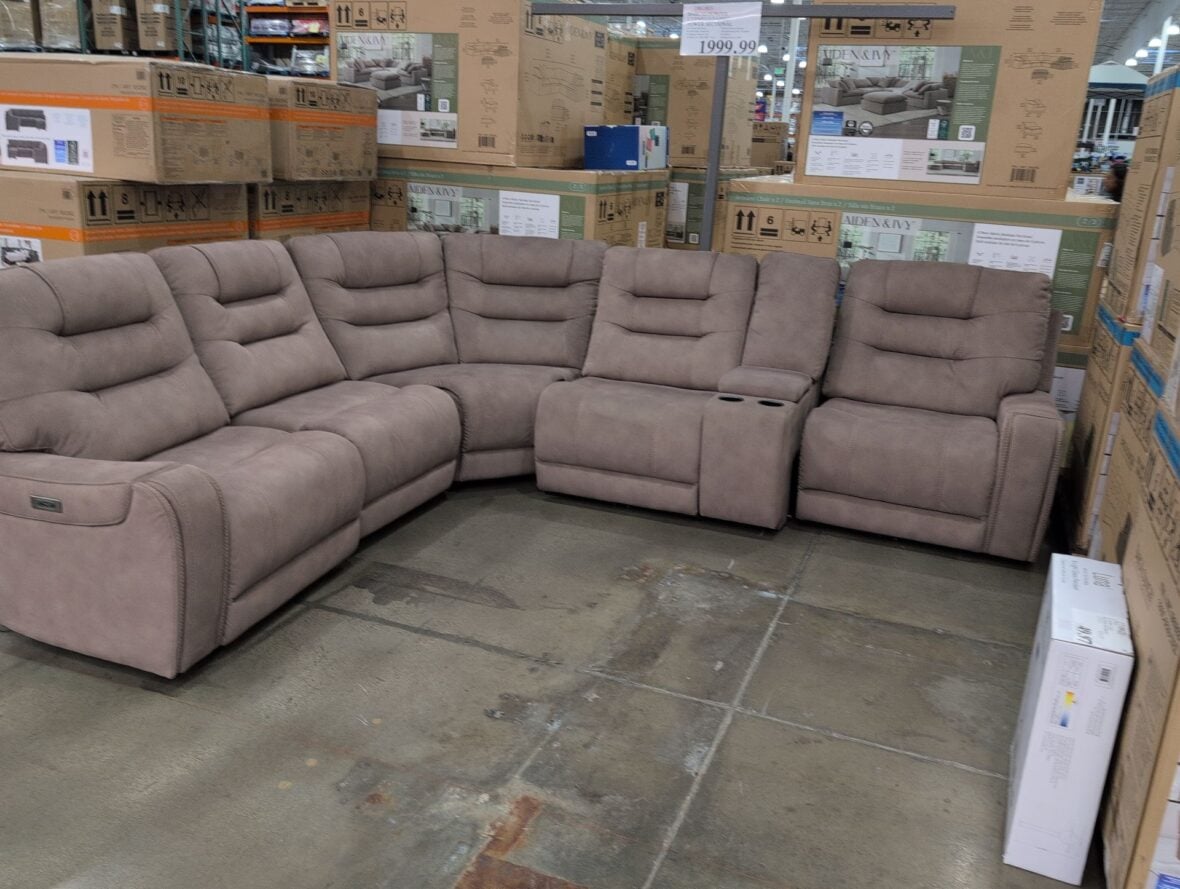Barcalounger Carmelo sectional on the showroom floor at Costco