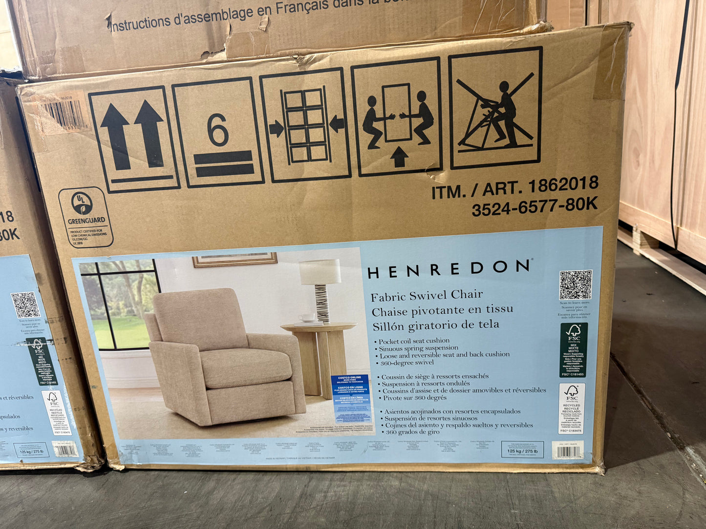Henredon Marley Fabric Swivel Accent Chair | New in Box