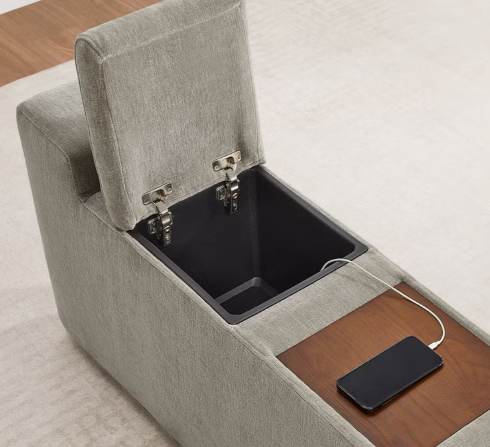 Aiden & Ivy Sereen Storage Console with Wood Tray | New in Box