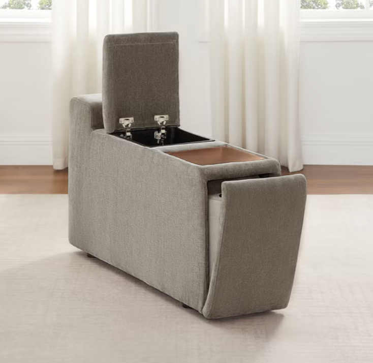 Aiden & Ivy Sereen Storage Console with Wood Tray | New in Box