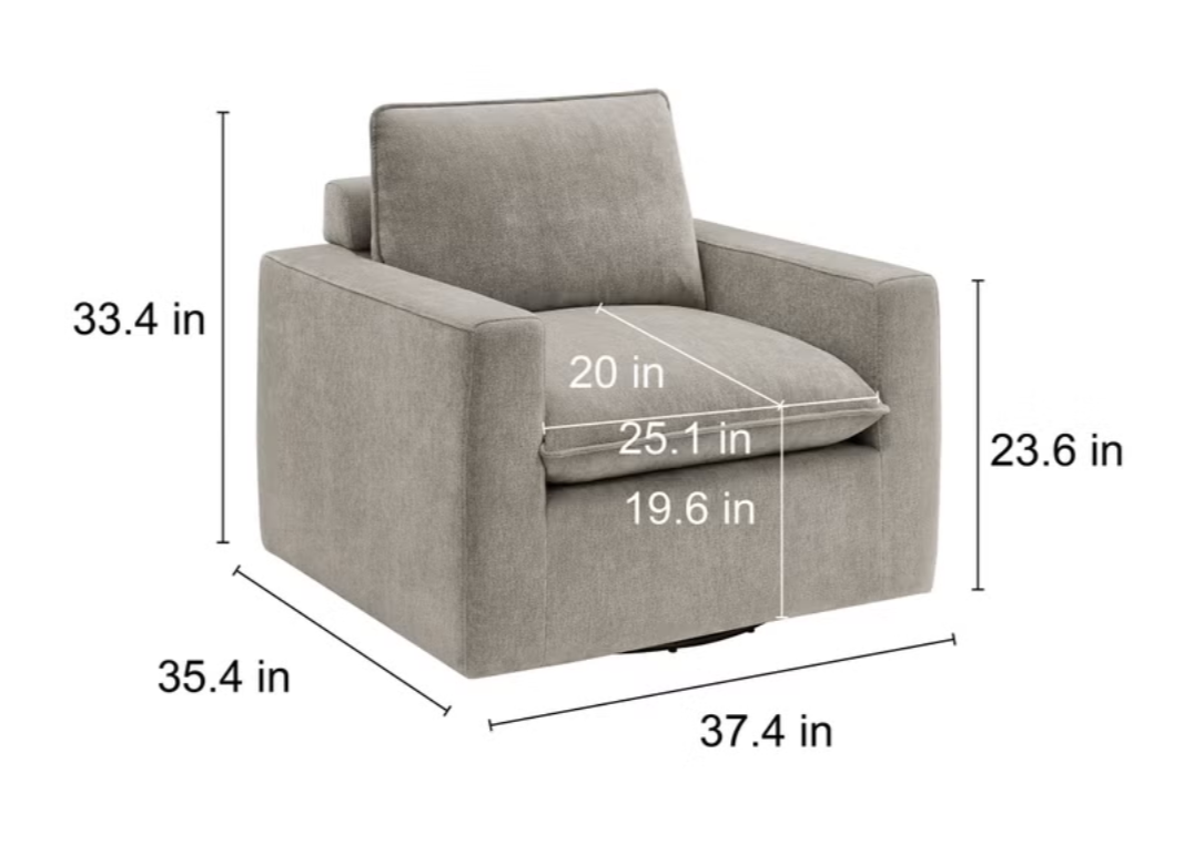 Aiden & Ivy Sereen Fabric Swivel Accent Chair | New in Box