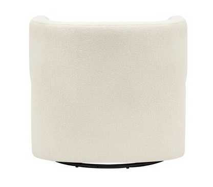Henredon Wynn Fabric Swivel Chair with Wood Arms | New in Box