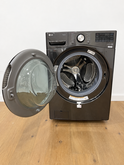 LG 4.5 Cu. Ft. Smart Front Load Washer with TurboWash 360 - Black Steel