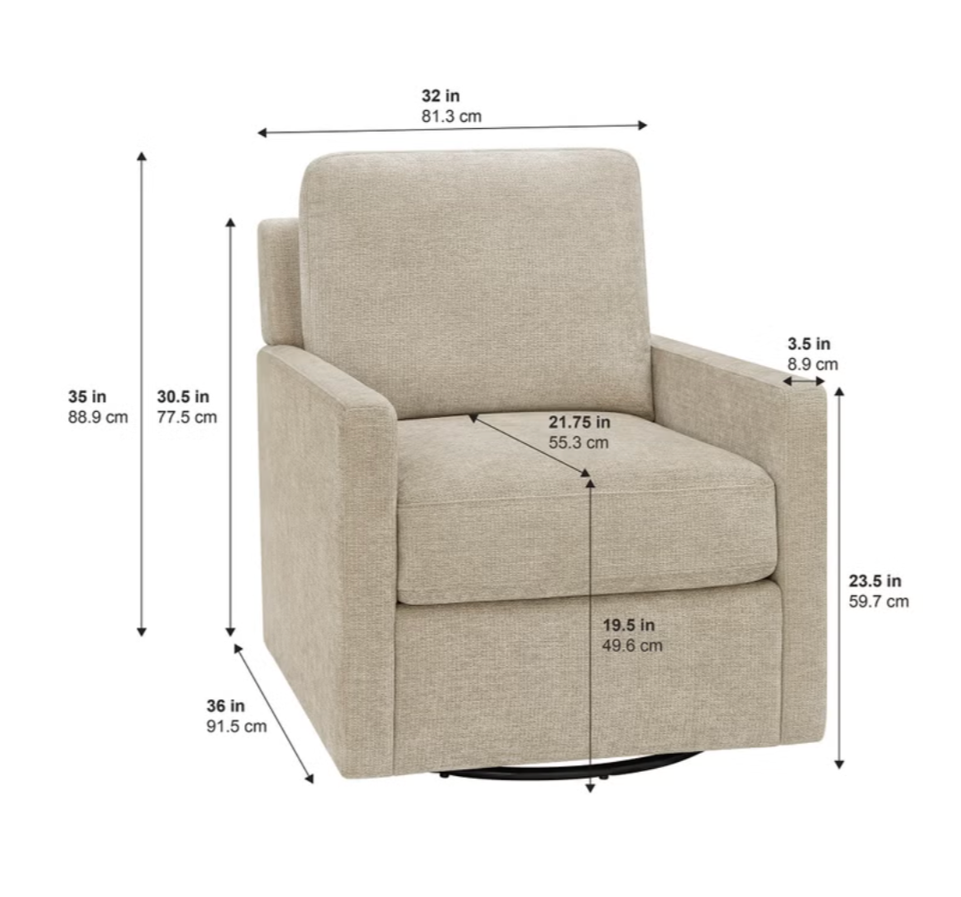 Henredon Marley Fabric Swivel Accent Chair | New in Box
