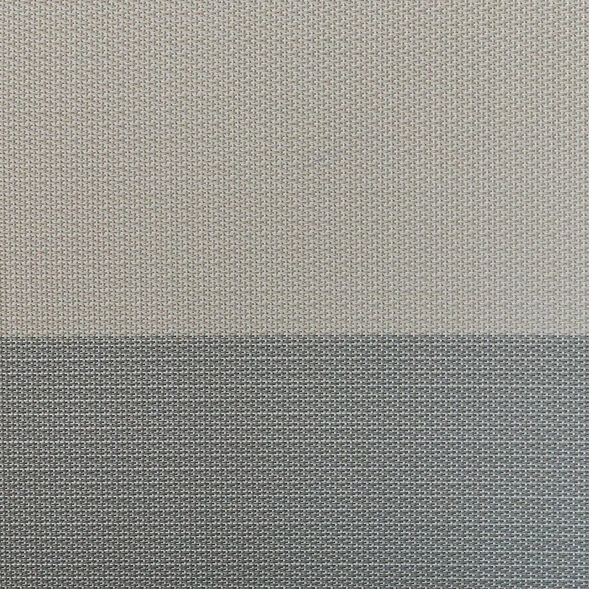 Close-up of the sling chair fabric texture showing the woven material and ombre color transition