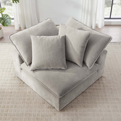 Aiden & Ivy Sereen Fabric Corner Chair with pillows, high angle view
