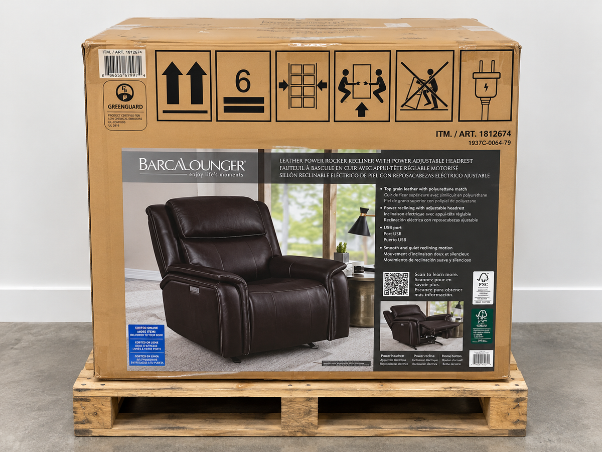 Barcalounger Bryson Power Recliner shipping box showing item number