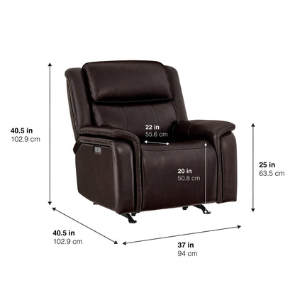 Barcalounger Bryson Power Recliner dimension diagram