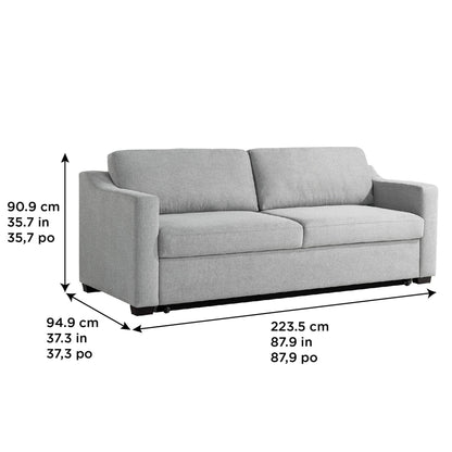 Coddle Aspen Convertible Sleeper Sofa dimension diagram