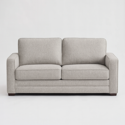 East and Vine Rosie fabric sleeper sofa, front studio shot