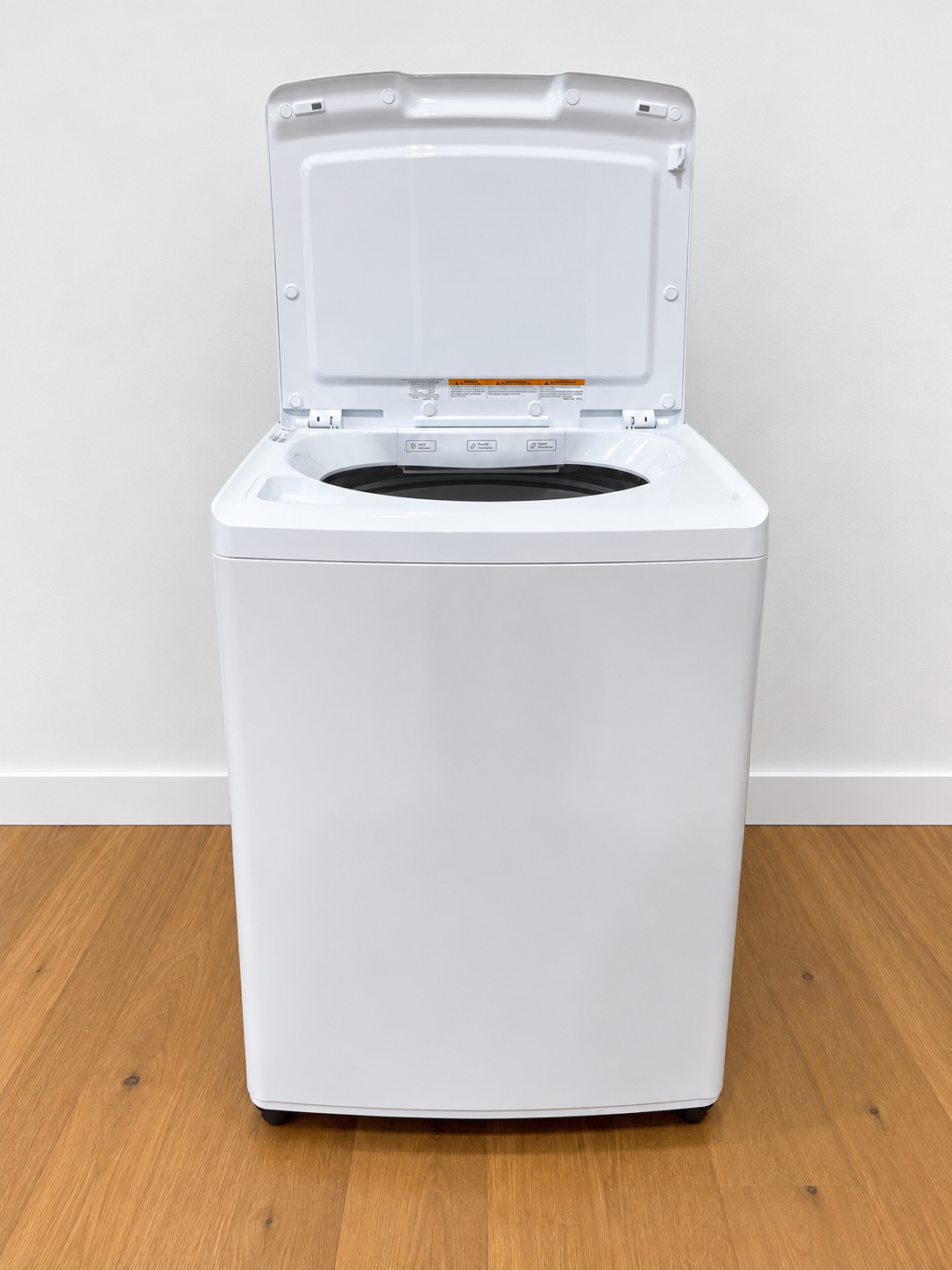 Frigidaire FLVW7000AW top view with lid open showing agitator