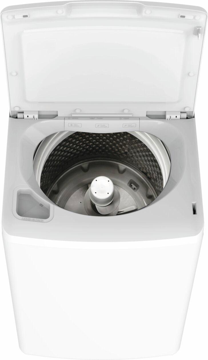 Frigidaire FLVW7000AW top view with lid open showing agitator