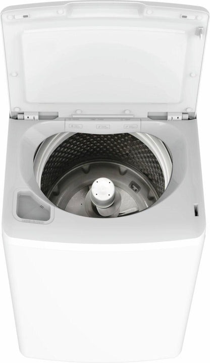 Frigidaire FLVW7000AW top view with lid open showing agitator