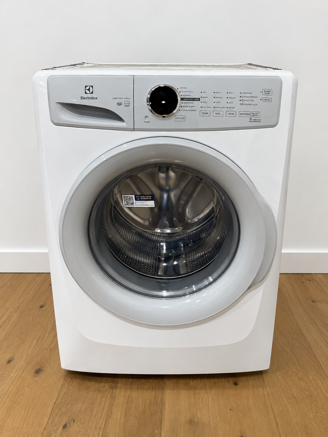 Frigidaire 4.4 cu. ft. front load washer front view, door closed