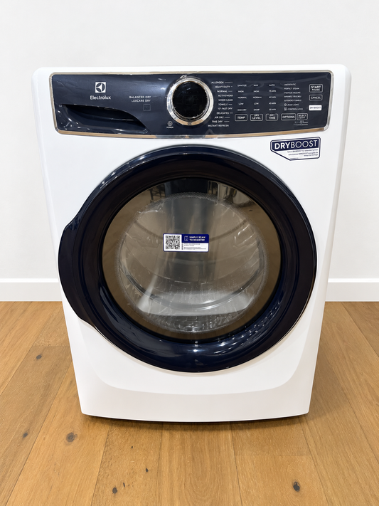 Frigidaire ELFE7626BW electric dryer front view