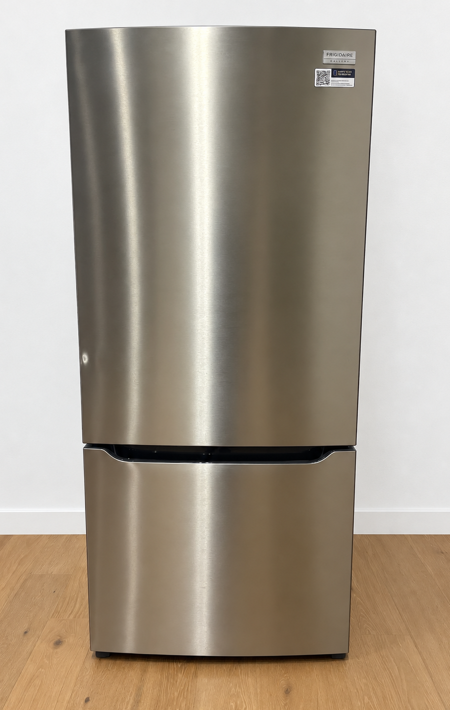Frigidaire Gallery GRBN2012AF bottom freezer refrigerator, actual unit for sale, front view, closed doors