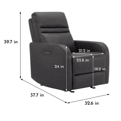 Gilman Creek Aldryn Leather Power Recliner dimension diagram