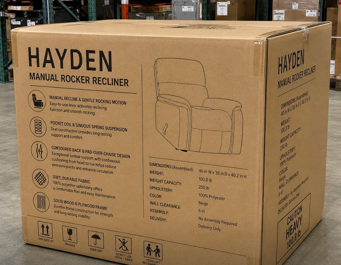 NEW Hayden Fabric RECLINER CHAIR