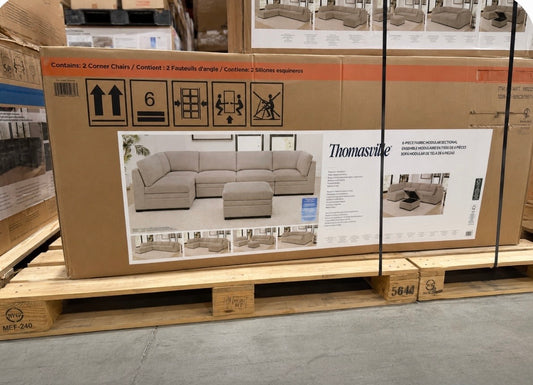 Thomasville Tisdale Modular Sectional 6-piece Taupe with Storage Ottoman