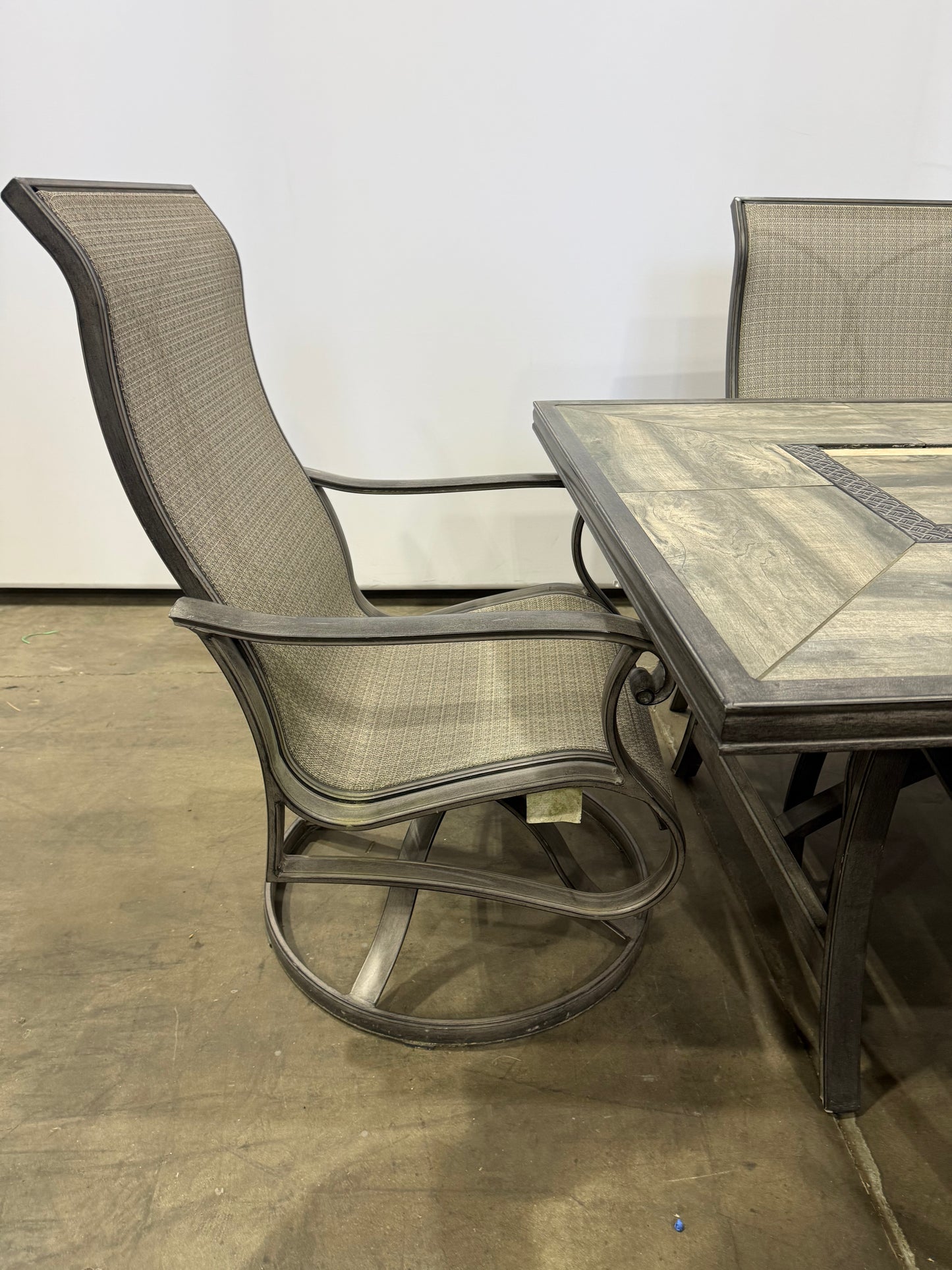 Agio Campbell 7-Piece Sling Patio Dining Set | Missing Tile Pieces