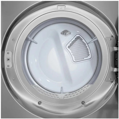 LG DLEX5800V dryer drum interior close-up with lint filter, viewed through the open door