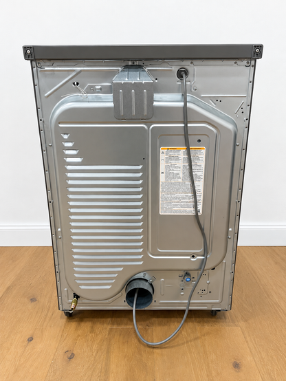 Back panel of the actual unit showing gas connection and venting