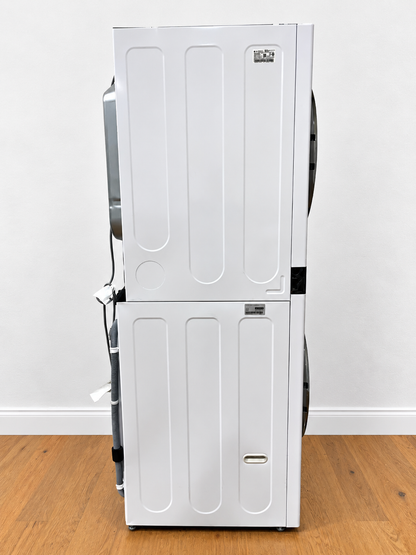 LG WKGX201HWA WashTower side view showing model and serial label