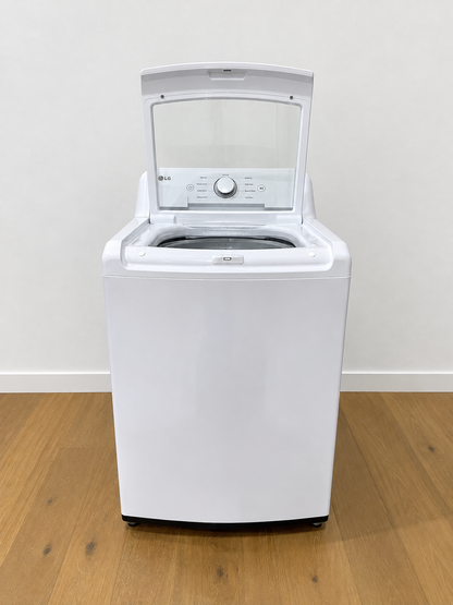 LG WT7005CW front view with lid open showing wash basin