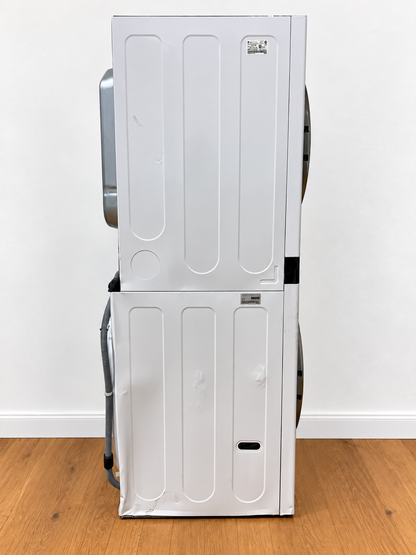 LG WKEX200HWA WashTower side view showing model and serial label