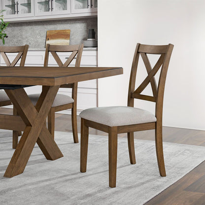 Lathan Upholstered Dining Chair at dining table in kitchen setting