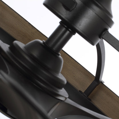 Close-up of Maxim Homestead Fandelight mounting hardware and downrod