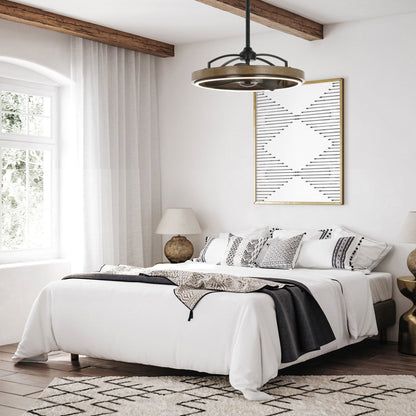 Maxim Homestead Fandelight installed above a bed in a bedroom setting