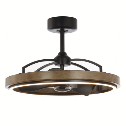Maxim Homestead 6-Speed Fandelight ceiling fan with integrated LED light, distressed wood finish