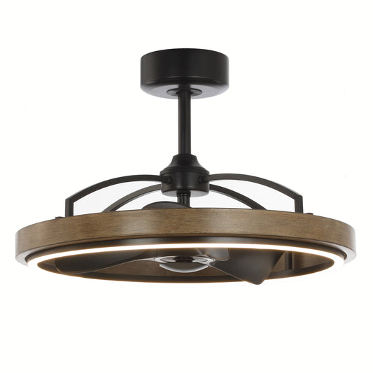 Maxim Homestead 6-Speed Fandelight ceiling fan with integrated LED light, distressed wood finish