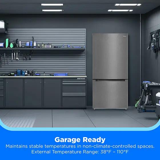 Midea MRB19B7AST manufacturer lifestyle photo, Garage Ready in garage setting