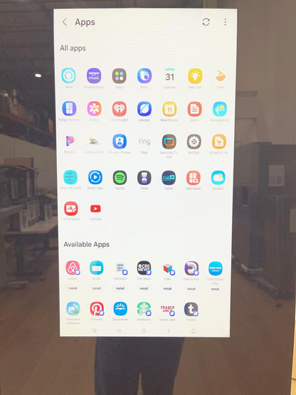 Close-up of the Family Hub touchscreen showing the Apps menu