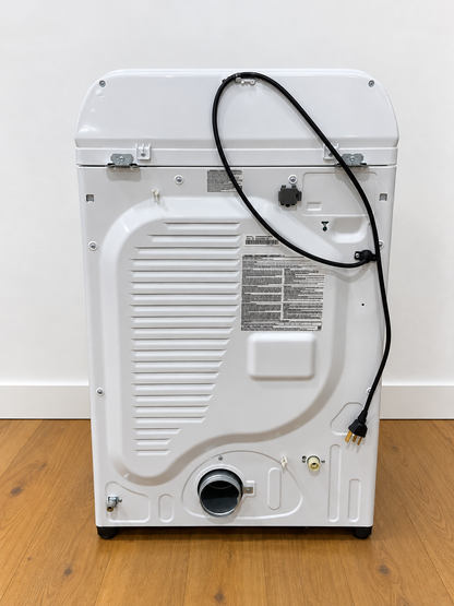 Samsung DVG52A5500W rear panel showing model label and power cord