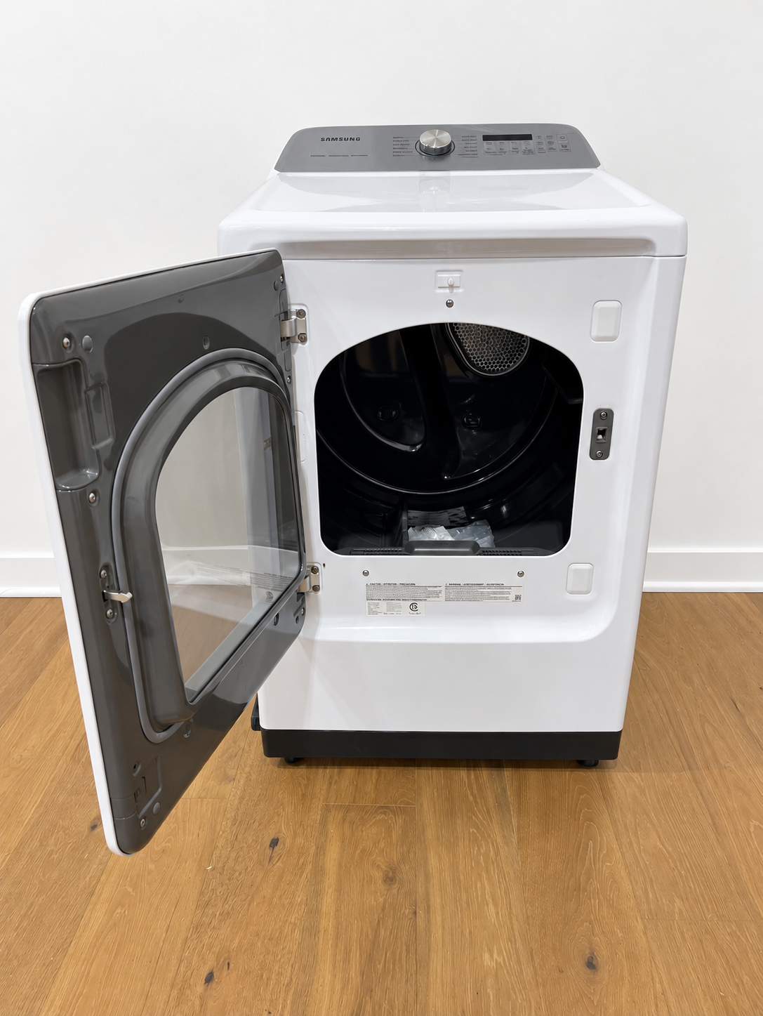 Actual unit with door open showing the drum interior