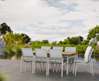 NEW Agio Morien 9-piece Expanding Outdoor Dining Set with Chairs