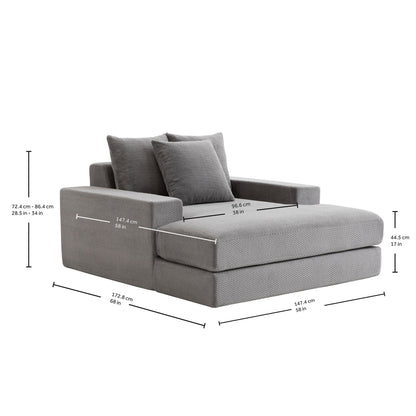 Sealy Calin Upholstered Foam Lounger dimension diagram