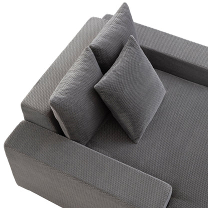 Sealy Calin Upholstered Foam Lounger fabric texture and pillow closeup