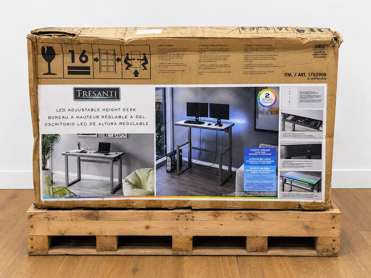 Tresanti Aurora 47" Adjustable Height Desk with LED Lighting