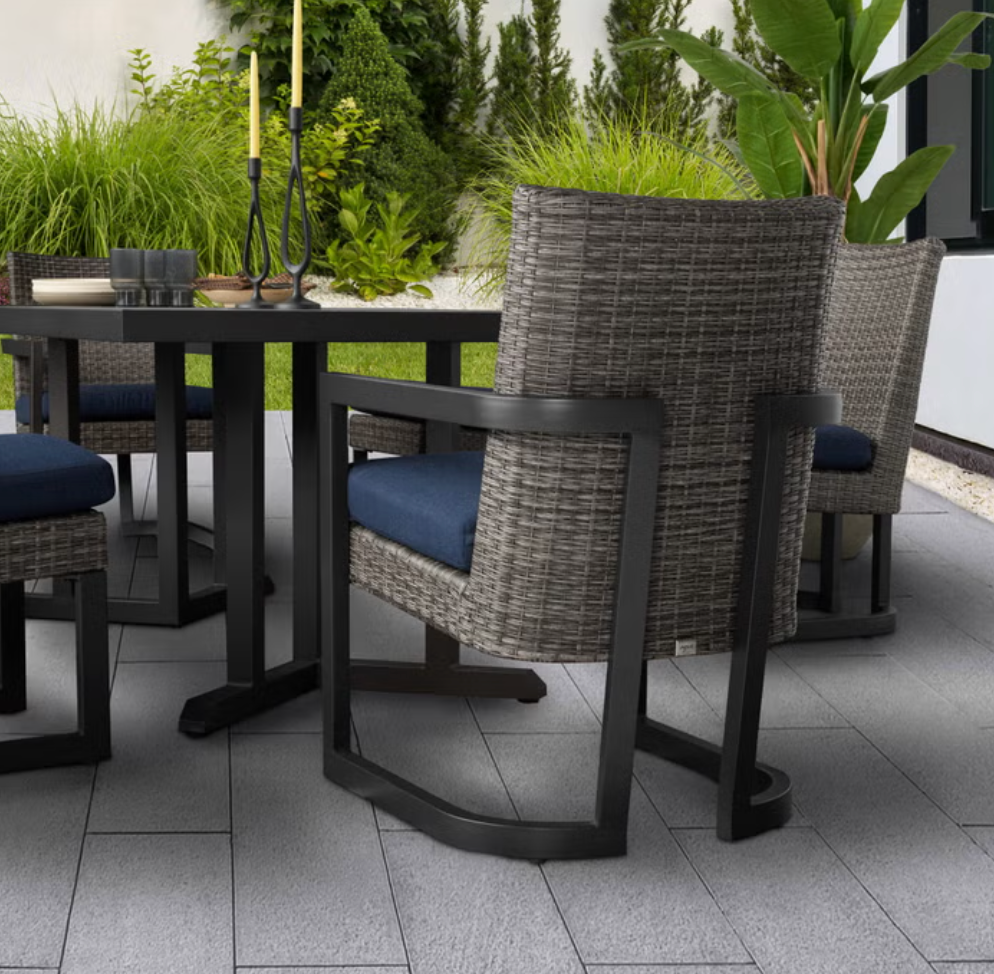 Agio Luna Woven Dining Chairs (8), No Table