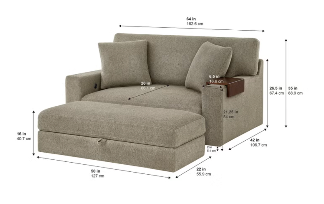 Thomasville Gilroy Oversized Storage Chair & Ottoman | New in Box