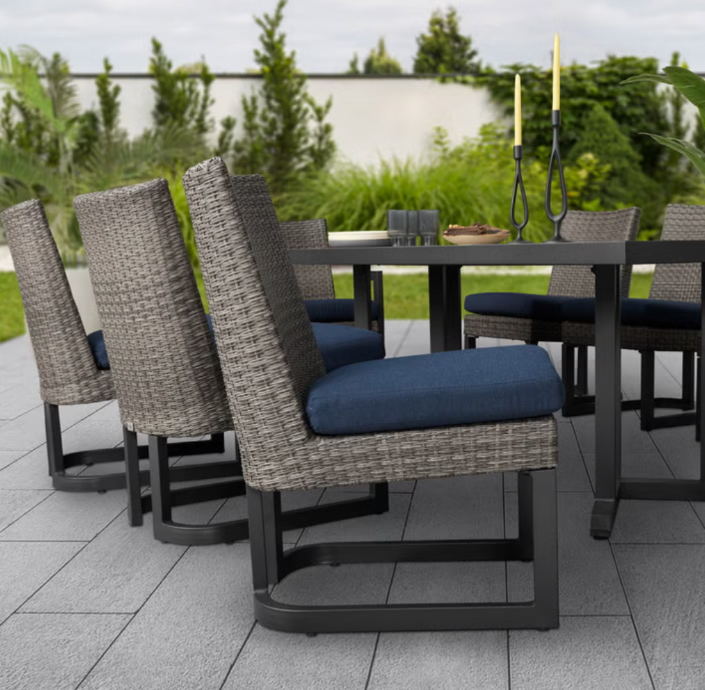Agio Luna Woven Dining Chairs (8), No Table
