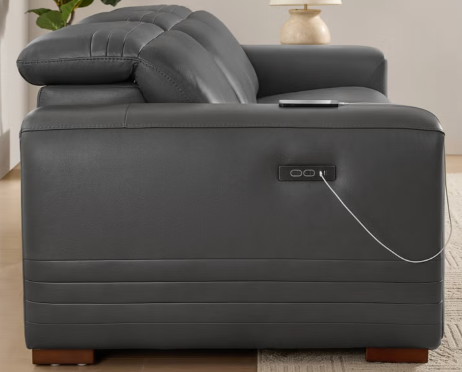 Aiden & Ivy Karson Leather Power Reclining Sofa | New in Box