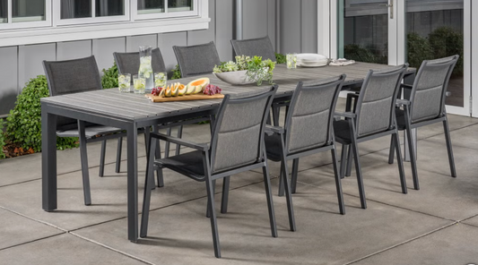 SunVilla Dark Forest 9-Piece Expanding Outdoor Dining Set
