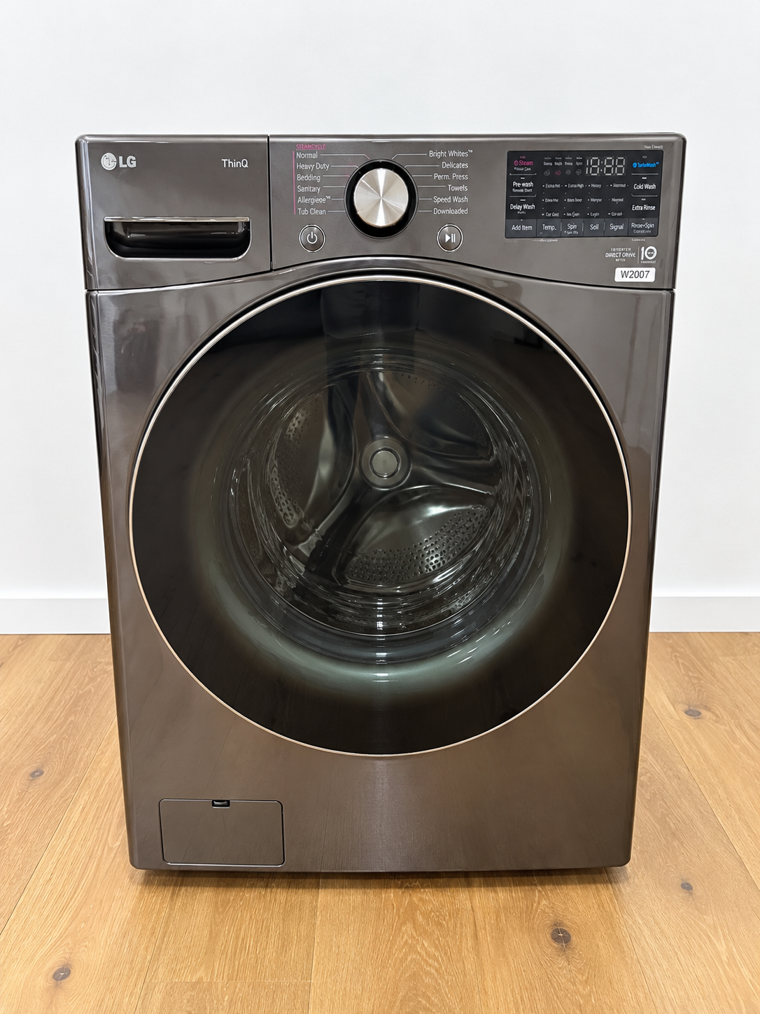 LG 4.5 Cu. Ft. Smart Front Load Washer with TurboWash 360 - Black Steel