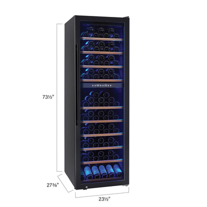 Wine Enthusiast Vinotech 190-bottle wine cellar dimension diagram